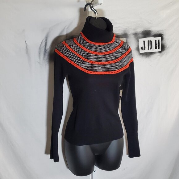 Karen Millen England Stretch Knit Turtleneck Sweater Sz Small Women's - Picture 1 of 16